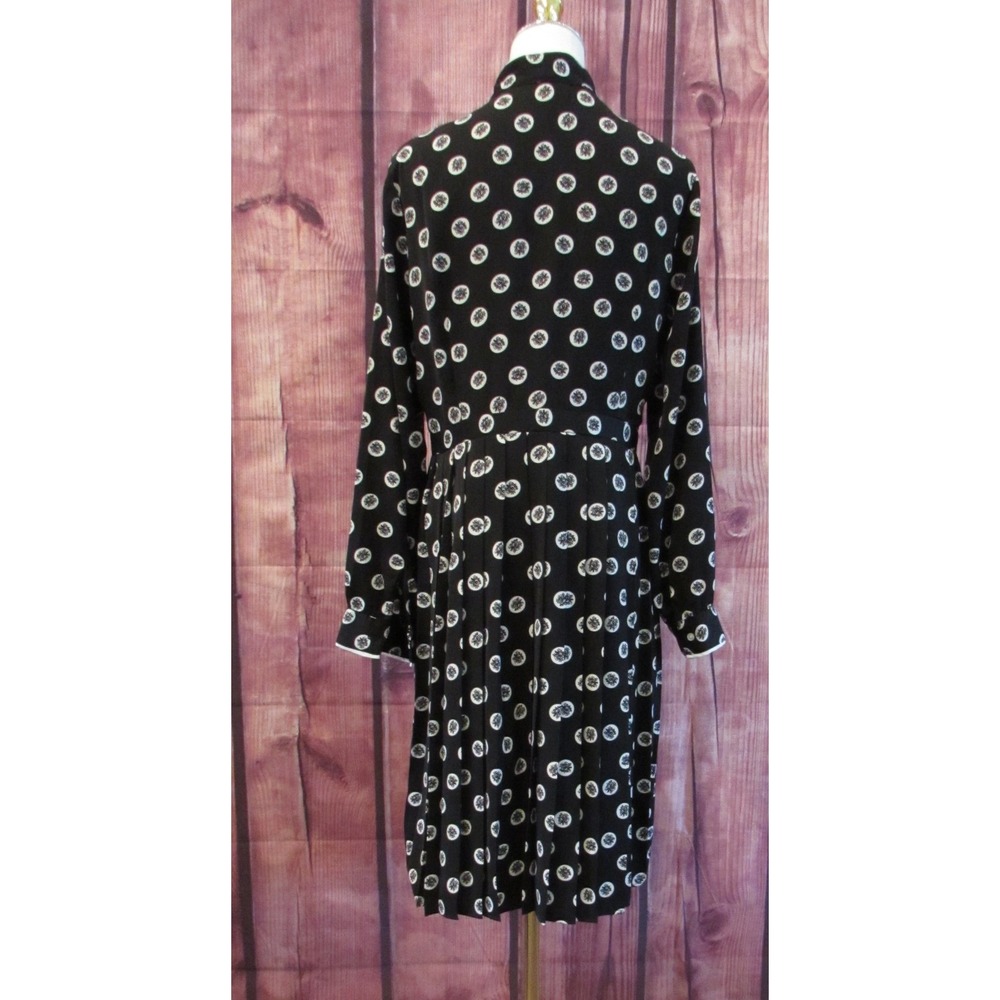 ModCloth Just My Typist Pleated Shirt Dress Black White Retro Vintage Large NWOT - Picture 11 of 13